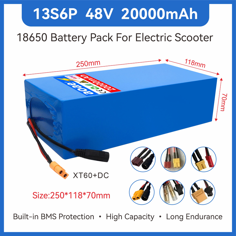60V 30Ah Electric Scooter Battery - Bateria para Scooter Elétrico 48V 13S6P