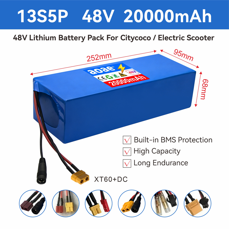 60V 30Ah Electric Scooter Battery - Bateria para Scooter Elétrico 48V 13S5P