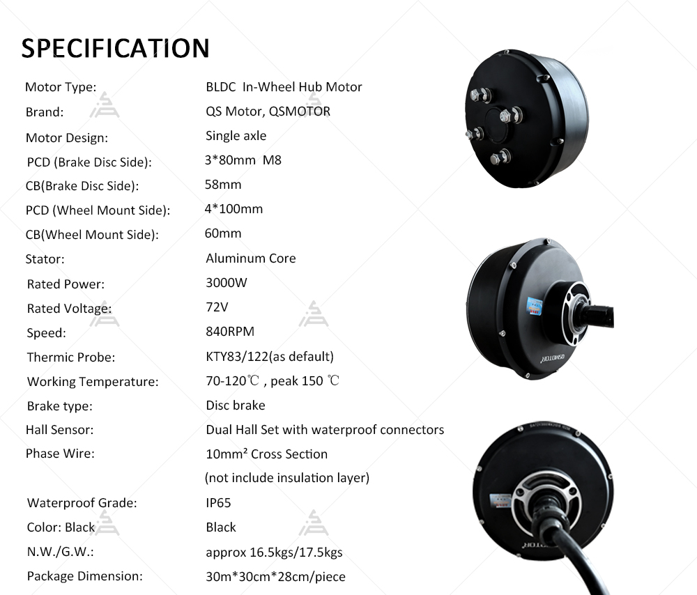 QSMOTOR 205 3000W V3 72V 80KPH - Electric Motorcycle Conversion Kit 72V avaliação e preço
